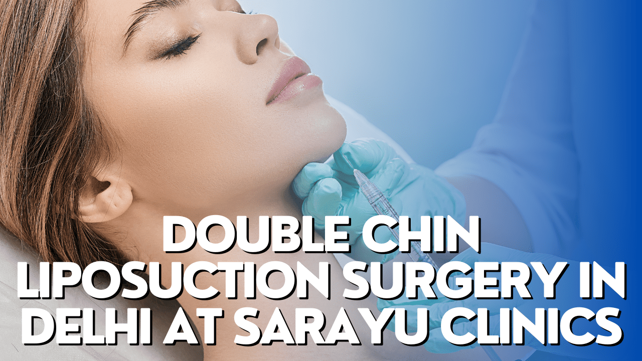 Double Chin Liposuction Surgery in Delhi: A woman receiving cosmetic treatment for double chin removal