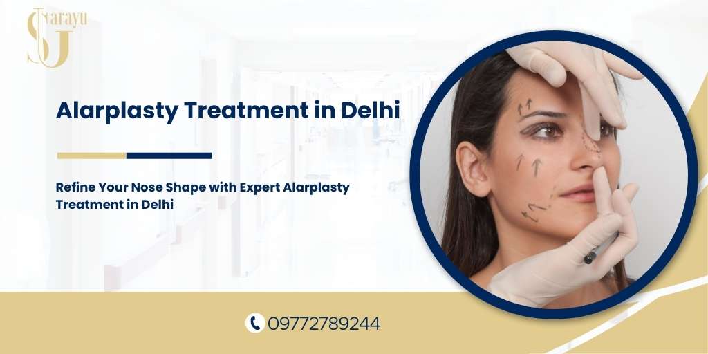 Alarplasty Treatment in Delhi, Alarplasty surgery in Delhi"
"Before and after alarplasty results"
"Consultation for alarplasty treatment"
"Nostril reshaping procedure"
"Post-operative care after alarplasty