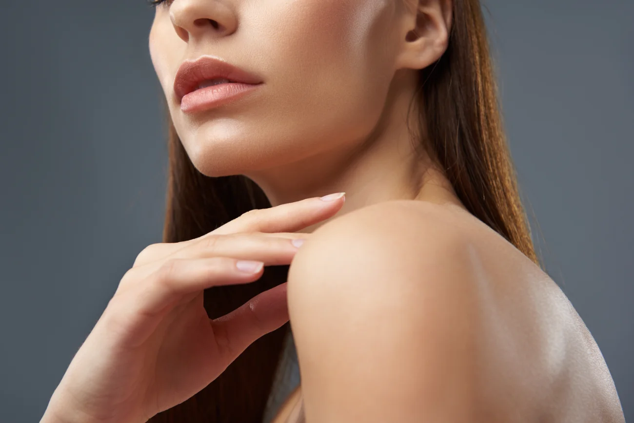 A close-up image of a defined chin after a procedure of Chin Implants in Delhi.