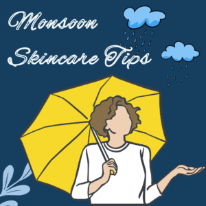Close-up of healthy, glowing skin during monsoon, showcasing effective skincare.