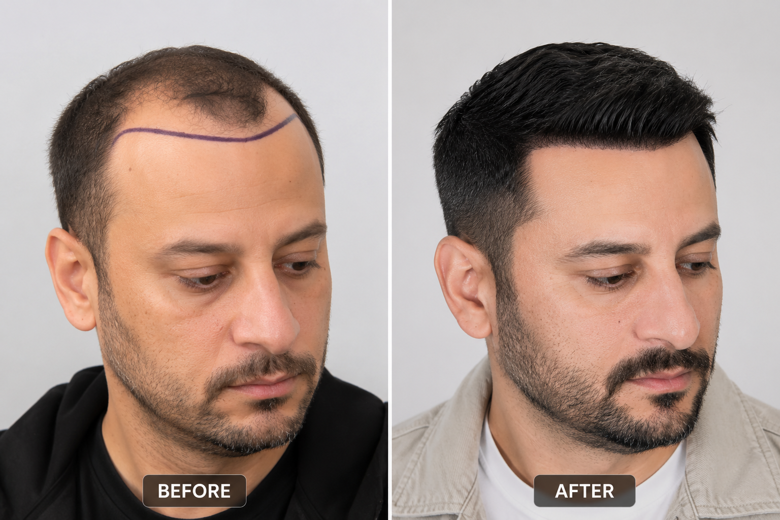 Patient undergoing hair transplant treatment at Sarayu Clinics in Delhi for natural-looking hair restoration, improved hair density, and a fuller hairline.