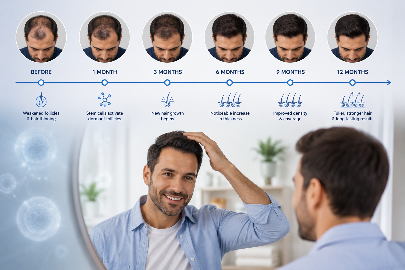 Patient undergoing stem cell therapy at Sarayu Clinics in Delhi to support natural hair restoration and promote healthier hair growth.