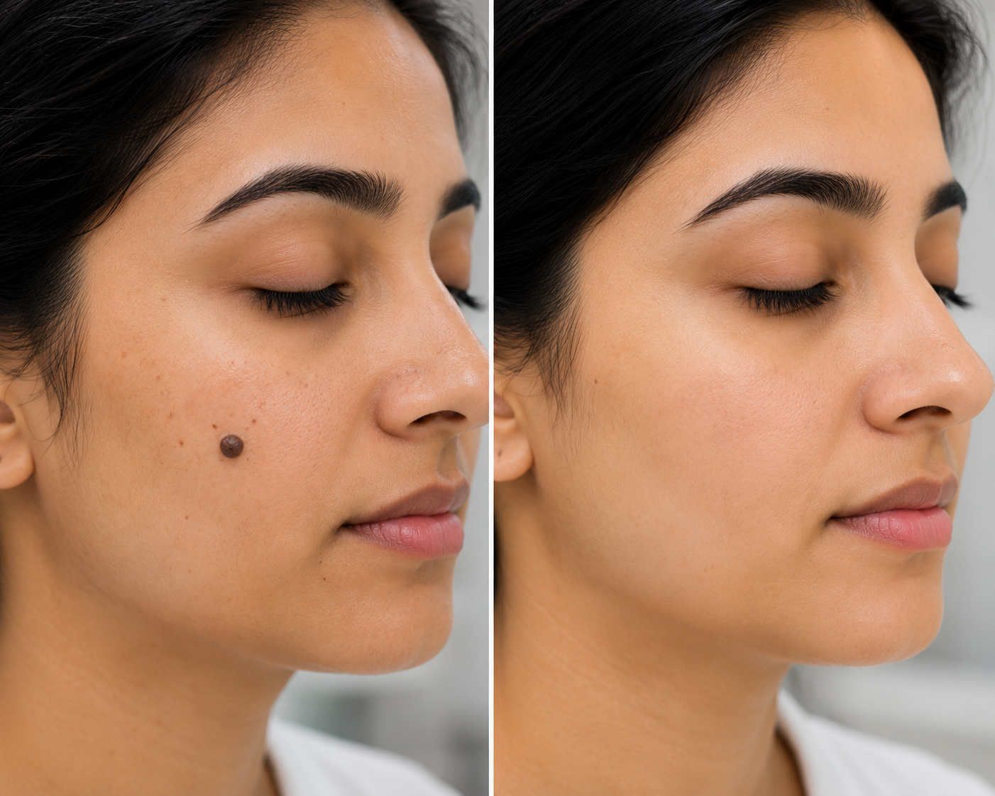 Patient receiving mole and wart removal treatment at Sarayu Clinics in Delhi for safe removal of unwanted skin growths and smoother, healthier-looking skin.